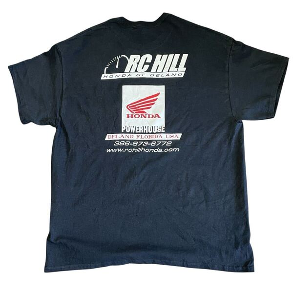 Y2K ギルダン 企業Tシャツ 非売品 XL GILDAN Tシャツ USA古着 半袖 トップス ユニセックス メンズ USA ホンダ ウイング 両面ロゴ