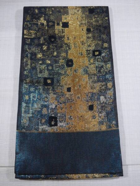 未仕立て新品 西陣織最高級袋帯 大光(株) クリムトの黄金の世界 青銅箔地色 六通総柄 表地絹70% お仕立て代込み 送料無料