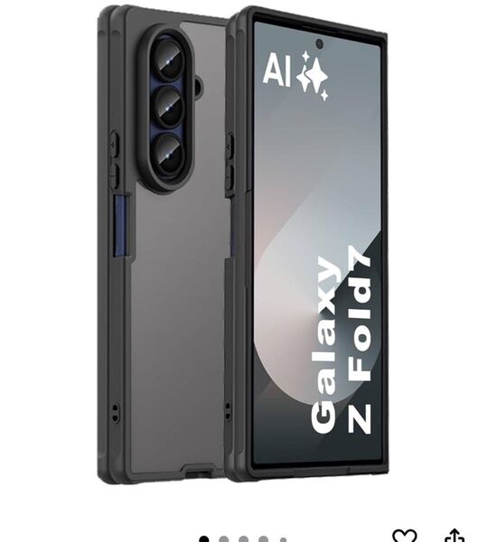 For Galaxy Z Fold7 ケース Mosasa カバー マット感 半透明 TPU+PC レンズ保護 薄型 指紋防止 落下防止 ブラック)