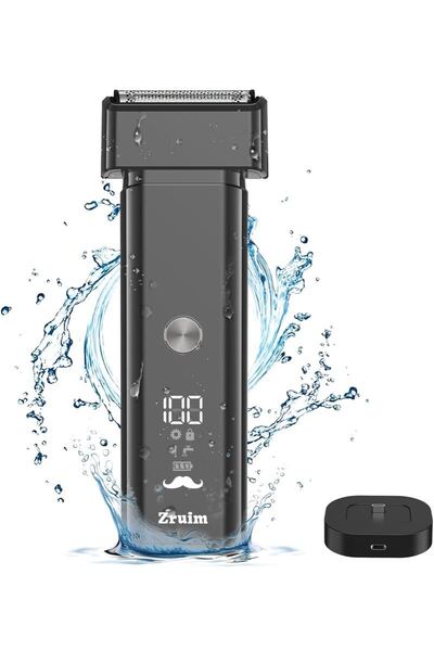 ひげそり シェーバー 電動 髭剃り 電気 2段階変速 往復式 3枚刃【Ai自動モード付き・深剃り】メンズシェーバー 保湿ストリップ 黑