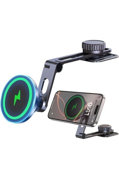 スマホホルダー 車 MagSafe 車載ホルダー ワイヤレス充電器 【N52強力磁石吸着】 iPhone 16対応 マグセーフ 車 スマホスタンド