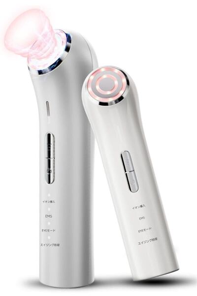 美顔器 EMS【正規品 1台多役】 美容器 目元ケア RF美顔器 イオン導入 ボディケア 温熱ケア 3色LED 光エステ 4モード ホワイト