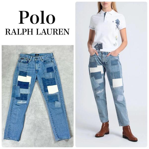 定価50,600円★Polo Ralph Lauren ポロラルフローレン パッチワークAveryボーイフレンドジーンズ 26 S