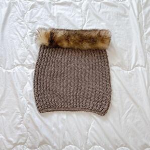 美品?ウィークエンド マックスマーラ ファー ニット スヌード マフラー