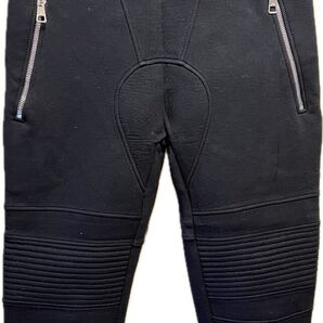 正規 21SS Neil Barrett ニールバレット バイカー 蛇腹 ボンディング ネオプレン クロップド スウェットパンツ 黒 S PBJP213H Q500C
