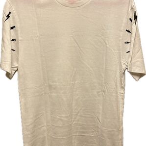 正規 18SS Neil Barrett ニールバレット ラウンドショルダー BOLT ボルト LOOSE FIT クルーネック Tシャツ 白 XS PBJT124S B517S