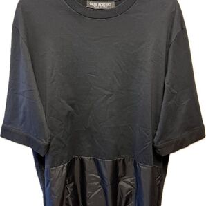 国内正規 20SS Neil Barrett ニールバレット 素材切替 クルーネック Tシャツ 黒黒 S PBJT672C N543S
