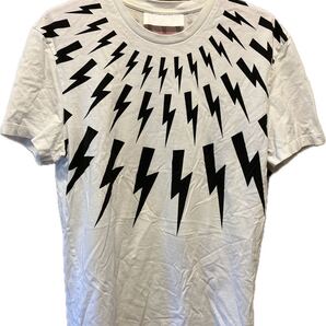 国内正規 18SS Neil Barrett ニールバレット BOLT ボルト クルーネック Tシャツ 白 S PBJT108 B512S