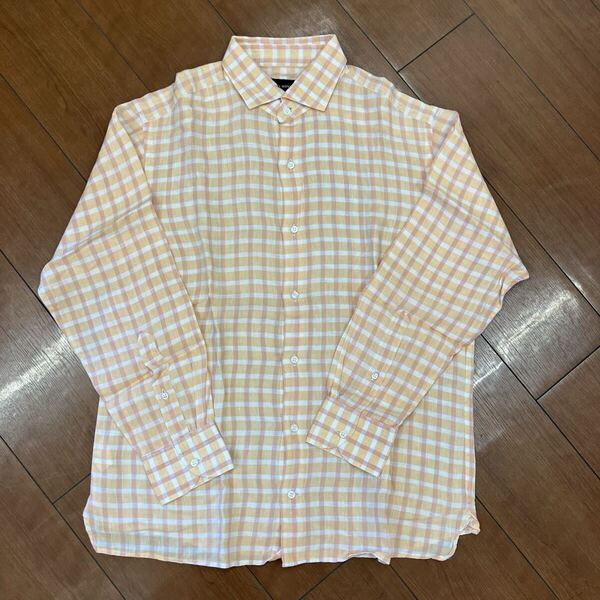 USED GUY ROVER ギローバー 長袖シャツ 麻 チェック リネン生地 春夏 LL XL