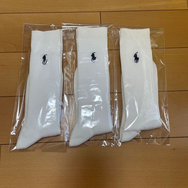 ポロ ラルフローレン 22-24cm ハイソックス 3足セット POLO 靴下 女性 丈約26cm