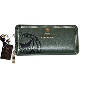 新品 財布 ラウンドファスナー 長財布 ロング ウォレット わちふぃーるど ベベダヤン ねこ BB5-1441 コアスタンプ グリーン 他収納 猫