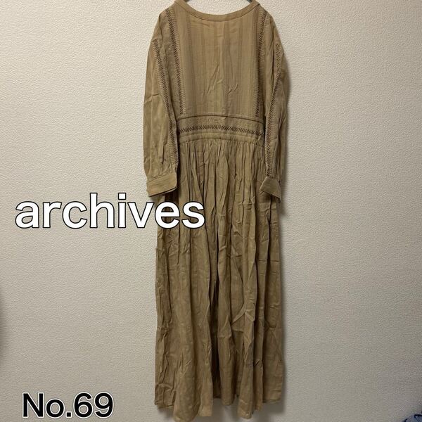 送料無料 匿名配送 archives アルシーヴ ロングシャツワンピース 後ろ開き
