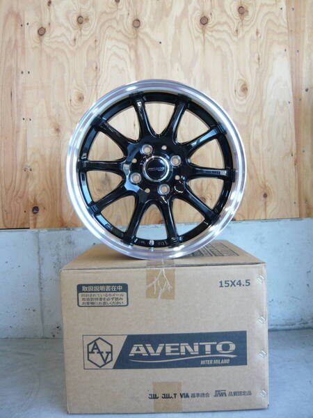 全国送料込☆AVENTO☆FF10☆15×4.5J+45☆100/4H☆軽自動車タフトN-BOXタントムーヴスペーシアワゴンRラパンミラデリカミニソリオ☆Hs