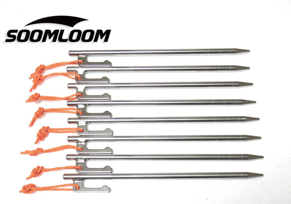 新品 Soomloom チタン ペグ 20cm 8本セット スームルーム タープ テント 固定 チタン製 TITAN PEG キャンプ アウ トドア