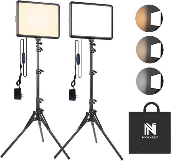 NiceVeedi 2パック撮影用ライト LEDビデオライト 写真スタジオ撮影