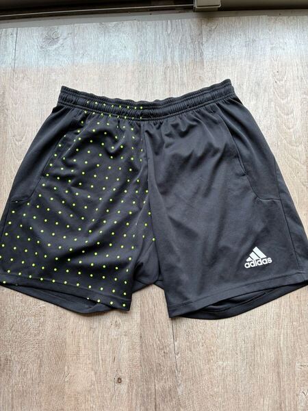 【送料無料】 ADIDAS アディダス ハーフパンツ ショートパンツ サッカーパンツ フットサル サイズO 水玉柄