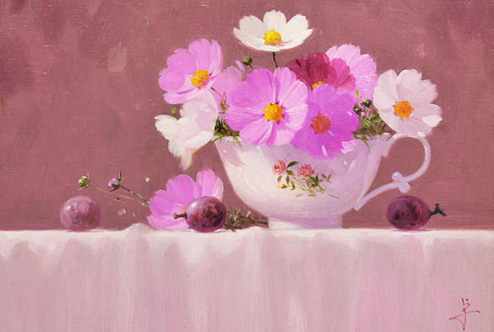 油彩画　アジサイ　長岡卓 nagaoka_taku-eye.jpg