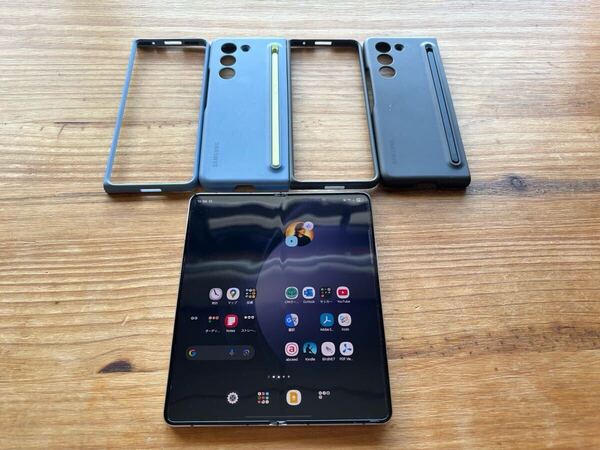 Galaxy Z Fold5 SC-55D docomo版 256GB 制限◯ 純正ケース2個付 SIMフリー ブルー 折りたたみ Slim Pen Case