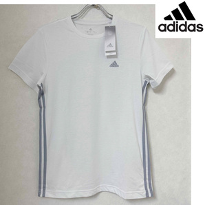 新品 M ★ adidas アディダス 半袖 ロゴ Tシャツ ホワイト SH946 HM8318 3S PES TEE レディース ルーズフィット メンズ スポーツ ウェア