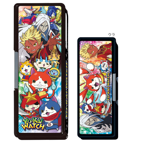 新品 ★ 妖怪ウォッチ ホログラム 筆入れ 2ドア 両面開き ショウワノート エンマ大王 ぬらりひょん 鉛筆削り 時間割 筆箱 ペンケース 黒