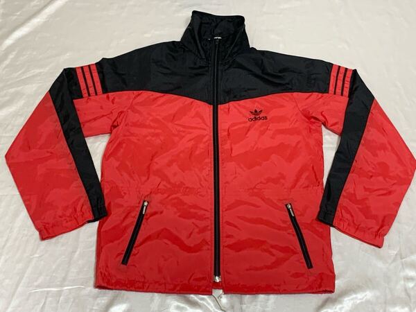 【送料無料 値下げ交渉歓迎】アディダスオリジナルス トレフォイル デサント80s90sビンテージナイロントラックジャケット M 黒古着ジャージ