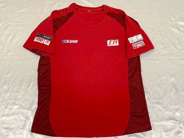 【送料無料 値下げ交渉歓迎】トヨタチームインドネシア半袖Tシャツ L TRD GTラジアル 3M TMO古着自動車レースTOYOTAレッド赤F1ウェアグッズ