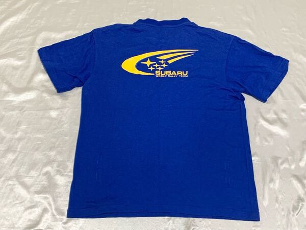 【送料無料 値下げ交渉歓迎】スバルラリーチームWRC 半袖Tシャツ 青黄色古着自動車レースカスタム日本車JDMインプレッサレガシィレオーネF1