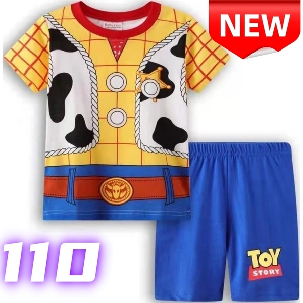 ★新品★キッズパジャマ ウッディ コスプレ風 Tシャツ&ショートパンツセット 子供服 男の子 女の子 半袖 部屋着 寝間着 コットン 綿 110