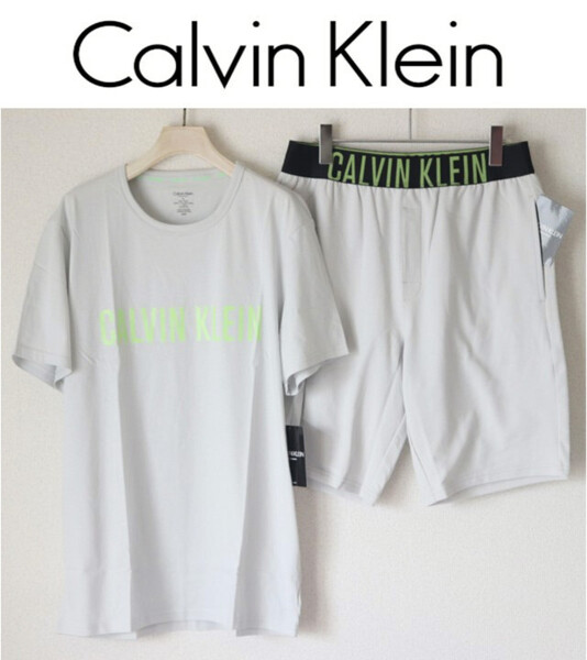 新品タグ付き【CALVIN KLEIN カルバンクライン】上下セットアップ Tシャツ+ショートパンツ 上(L),下(M) v7342
