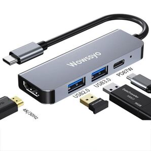 【2024高機能版】USB Cハブ 4-in-1 Type Cハブ ドッキング変換アダプター [4K HDMI / PD87W /