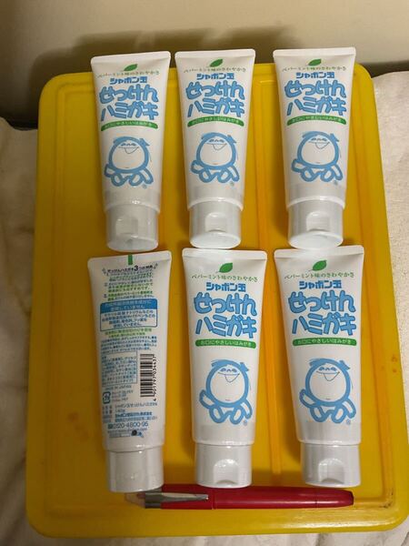 せっけんはみがき シャボン玉 子供用兼用 ハミガキ 140g 6本 送料負担別1-2-3-4-5-6出品 在庫6 仕入除500円超10%オマケ mini 3本迄
