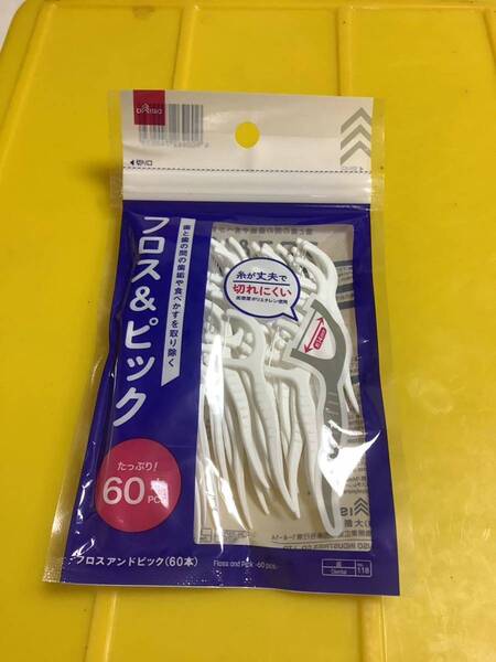 糸ようじ フロス&ピック 60入 1袋 (切れ難い 仕入除500円超10%オマケ 送料負担別各1〜10出品(多い程得) 在庫79 mini 4袋迄 (155)