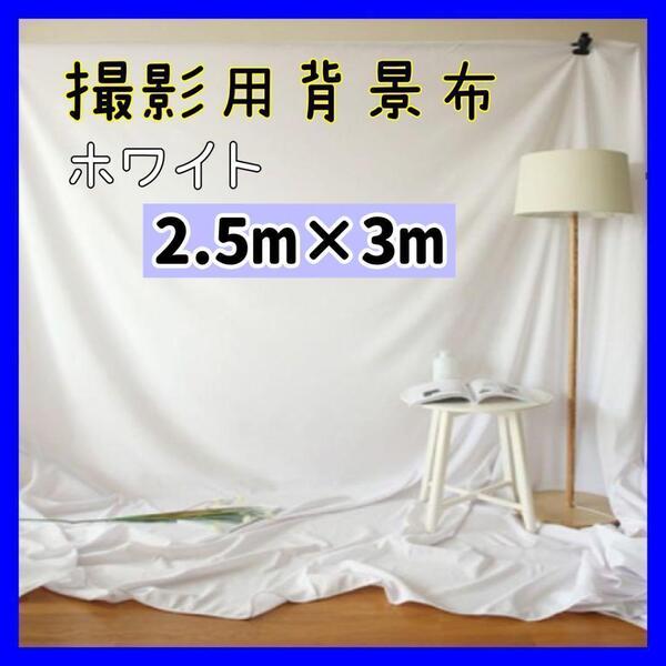 【2.5m3m】背景布 撮影用 白 背景 スクリーン 無地 ホワイト 写真撮影