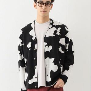 SUNNY SPORTS Monotone All-Over Pattern Jacquard Knit Cardigan モノトーン総柄 ジャガードカーディガン ニット M