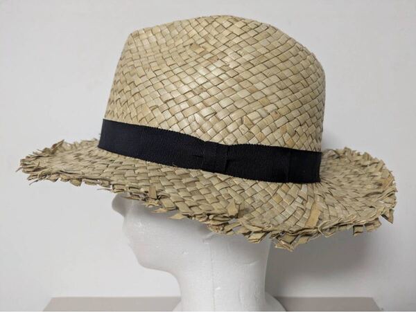 Mighty Shine ラフィアハット Lサイズ 天然草 ビンテージ風 麦わら帽子 マイティーシャイン Raffia Hat L Natural Straw Fedora Style