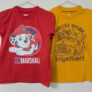 新品未使用 パウ・パトロール Tシャツ 2枚セット 95サイズ マーシャル&消防トラック柄New PAW Patrol T-shirt Set of 2 Marshall キッズ