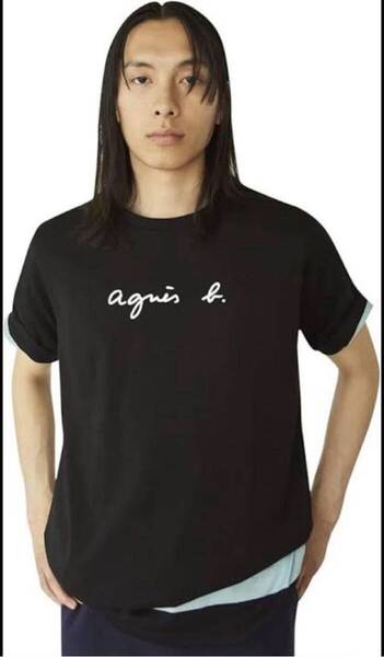 アニエスベーオム ロゴTシャツ ブラック イ サイズ 日本製 コットン100% agns b. homme Logo T-Shirt Black Made in Japan 半袖