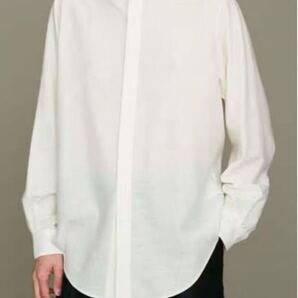 定価30800円 LB.01 ウールバランサー比翼白シャツ S スタンドカラー スーパー140 美品 Wool Balancer Fly Front White Shirt Stand Collar