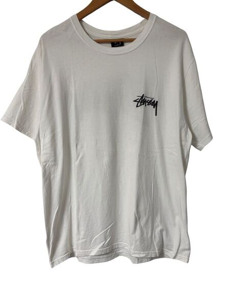 STUSSY ステューシー Tシャツ 白 Lサイズ 両面ロゴ メキシコ製 綿100 Stussy Logo T-Shirt White L Size Double Sided Made in Mexico 半袖