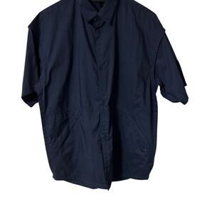 GU×UNDERCOVER コラボ シャツ ネイビー Lサイズ 半袖 ギミックポケット Navy Short Sleeve Shirt L Size with Gimmick Pocket