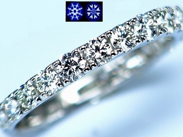 【宝石屋本舗】1.00ct ハート&キューピッド 天然ダイヤモンド PT950 エタニティリング(宝石鑑別カード付)