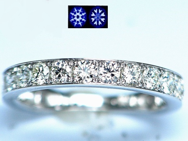 【宝石屋本舗】1.00ct ハート&キューピッド 天然ダイヤモンド PT950 エタニティリング(宝石鑑別カード付)