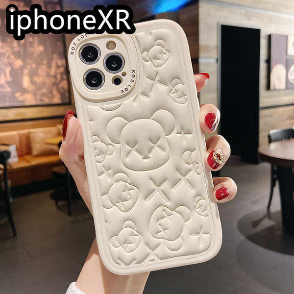 iphoneXRケース カーバー TPU 可愛 お洒落 熊 軽量 ケース ホワイト2