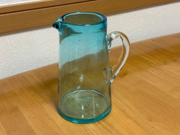 ブルー ガラス 水差し ピッチャーフラワーベース花器花瓶など