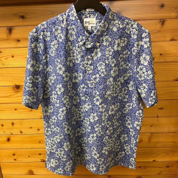 【新品】REYN SPOONER レインスプーナー アロハシャツ ハワイ ハイビスカス スプーナークロス 裏地使い プルオーバー ボタンダウン 半袖 XL