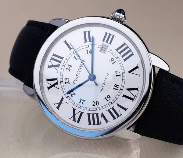 美品 カルティエ ロンド ソロ シルバー ローマン オートマティック XL Cartier