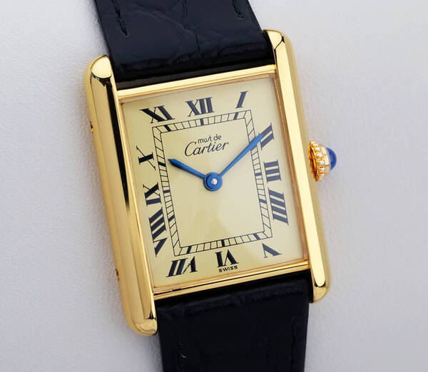 美品 カルティエ マスト タンク アイボリー ローマン LM Cartier