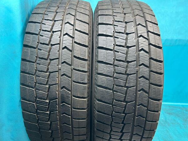 ①2022年製205/60R16バリ山!中古スタッドレスタイヤ2本セット DUNLOP WINTER MAXX 02 WM02 ダンロップ ウィンターマックス