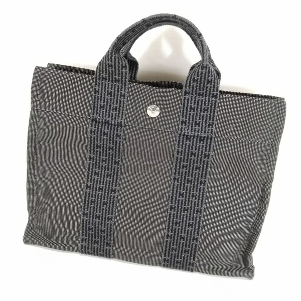 エルメス PMサイズ 美品 エールライン トート ハンドバッグ HERMES キャンバス