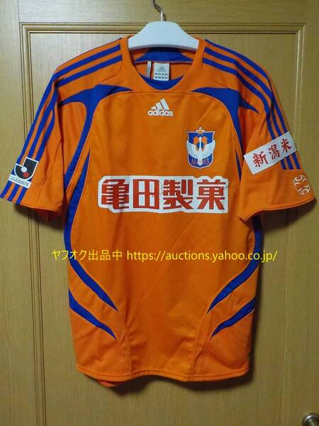 日本製 USED【即決 送料無料】adidas アルビレックス新潟 2007 ホーム 半袖 ユニフォーム L Jリーグ サッカー 698-5